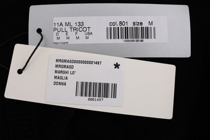 MARGHI LO‘ Schwarzes T-Shirt aus 100 % Lana-Wolle