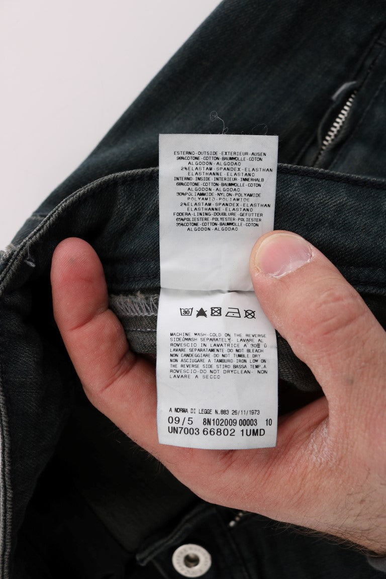 Costume National – Graue Superslim-Jeans aus Baumwolle