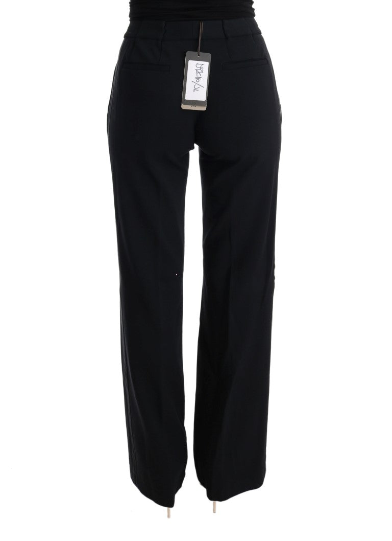 Schwarze Viskose-Bootcut-Hose von Ermanno Scervino