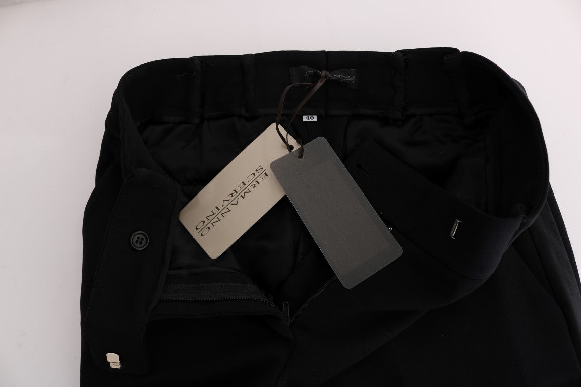 Schwarze Viskose-Bootcut-Hose von Ermanno Scervino