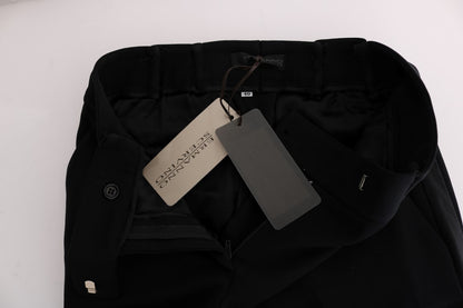 Schwarze Viskose-Bootcut-Hose von Ermanno Scervino