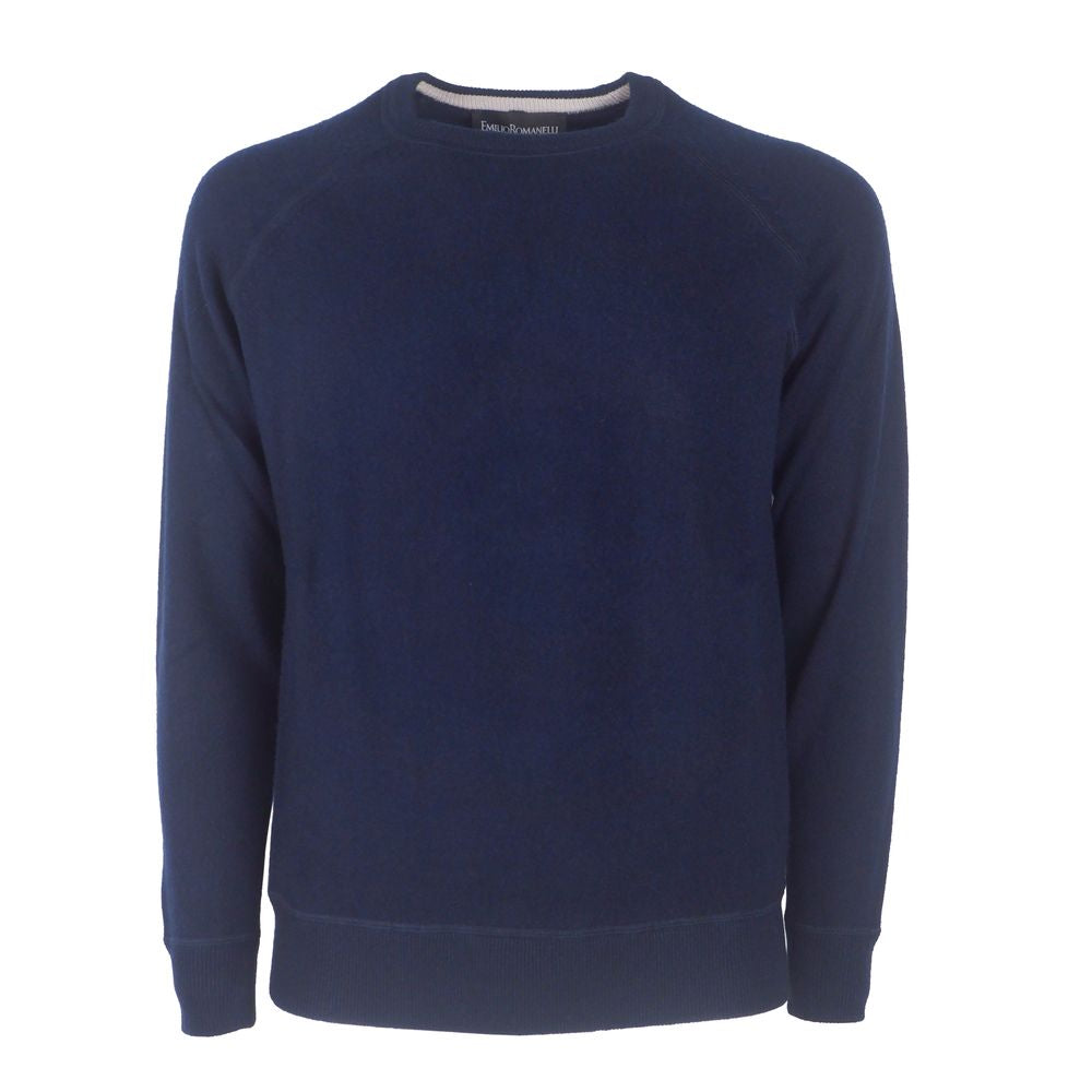 Emilio Romanelli Blauer Kaschmir-Herrenpullover
