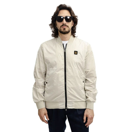 Refrigiwear Beige Nylon Men Bomber Jacket