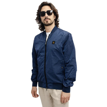 Refrigiwear Blue Nylon Men's Bomber Jacket