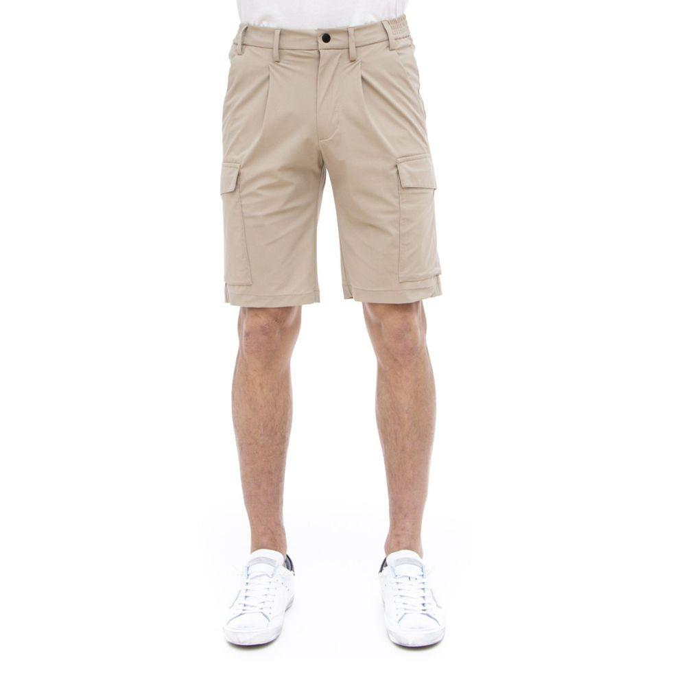 People Of Shibuya – Beigefarbene Stretch-Bermuda-Cargo-Shorts