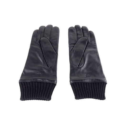 Cavalli Class Herrenhandschuh aus schwarzem Lammleder