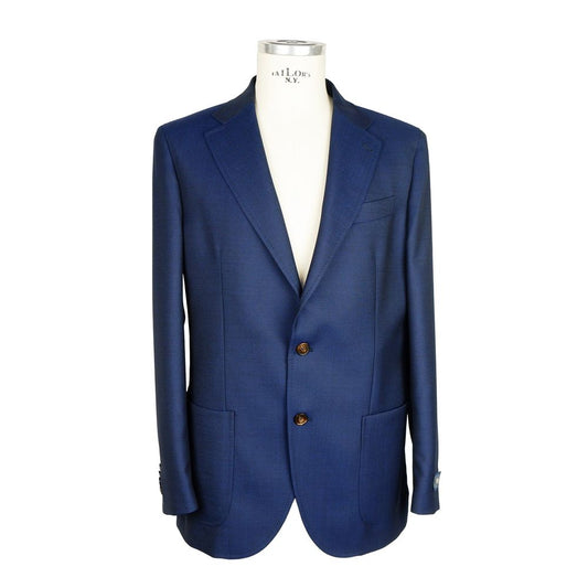 Emilio Romanelli Herrenblazer aus blauer Wolle