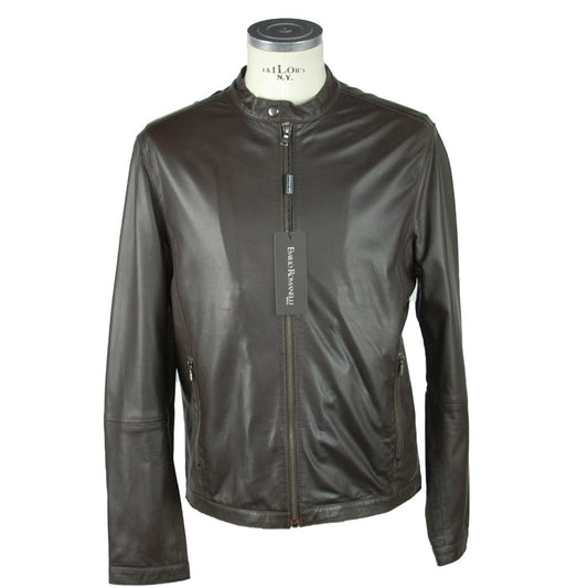 Emilio Romanelli Braune Lederjacke für Herren