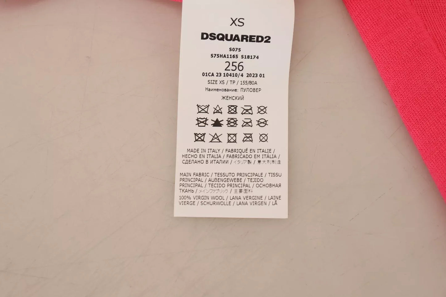 Dsquared² – Rosafarbener, einfarbiger, langärmliger Rollkragenpullover