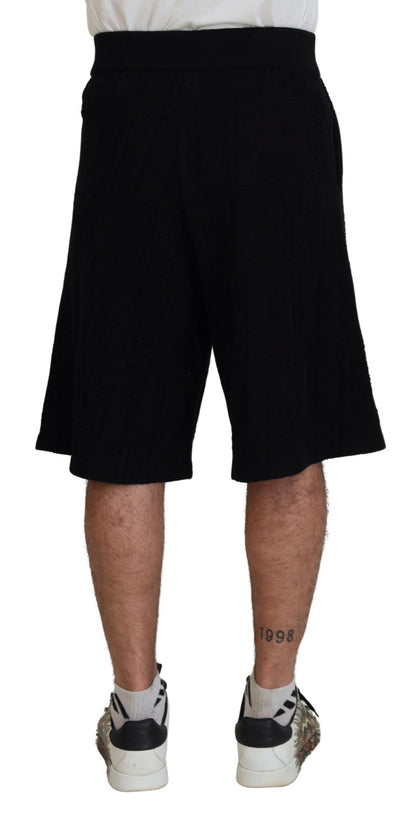 Dsquared² Schwarze, einfarbige Herren-Bermudashorts zum Überziehen