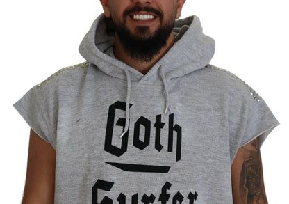 Dsquared² Hellgraues Baumwoll-T-Shirt mit kurzen Ärmeln und Kapuze