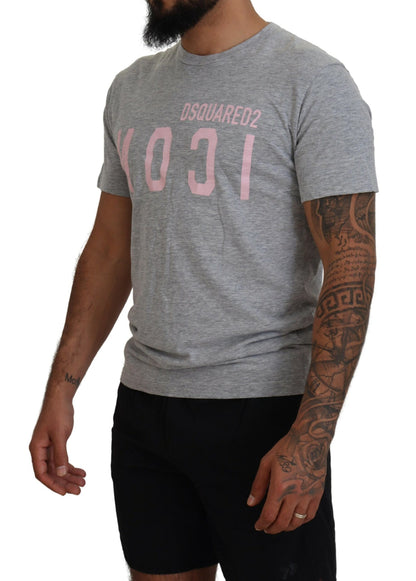 Dsquared² Graues T-Shirt aus Baumwolle mit kurzem Rundhalsausschnitt und Logo