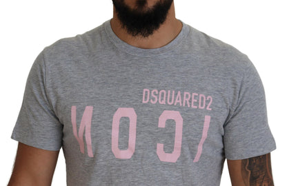 Dsquared² Graues T-Shirt aus Baumwolle mit kurzem Rundhalsausschnitt und Logo