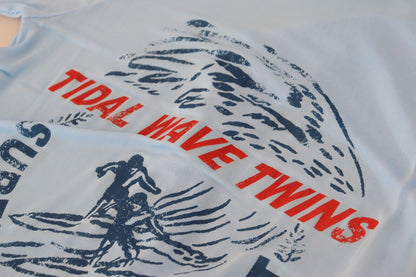 Dsquared² – Blau bedrucktes Viskose-Überwurfkleid mit langen Ärmeln