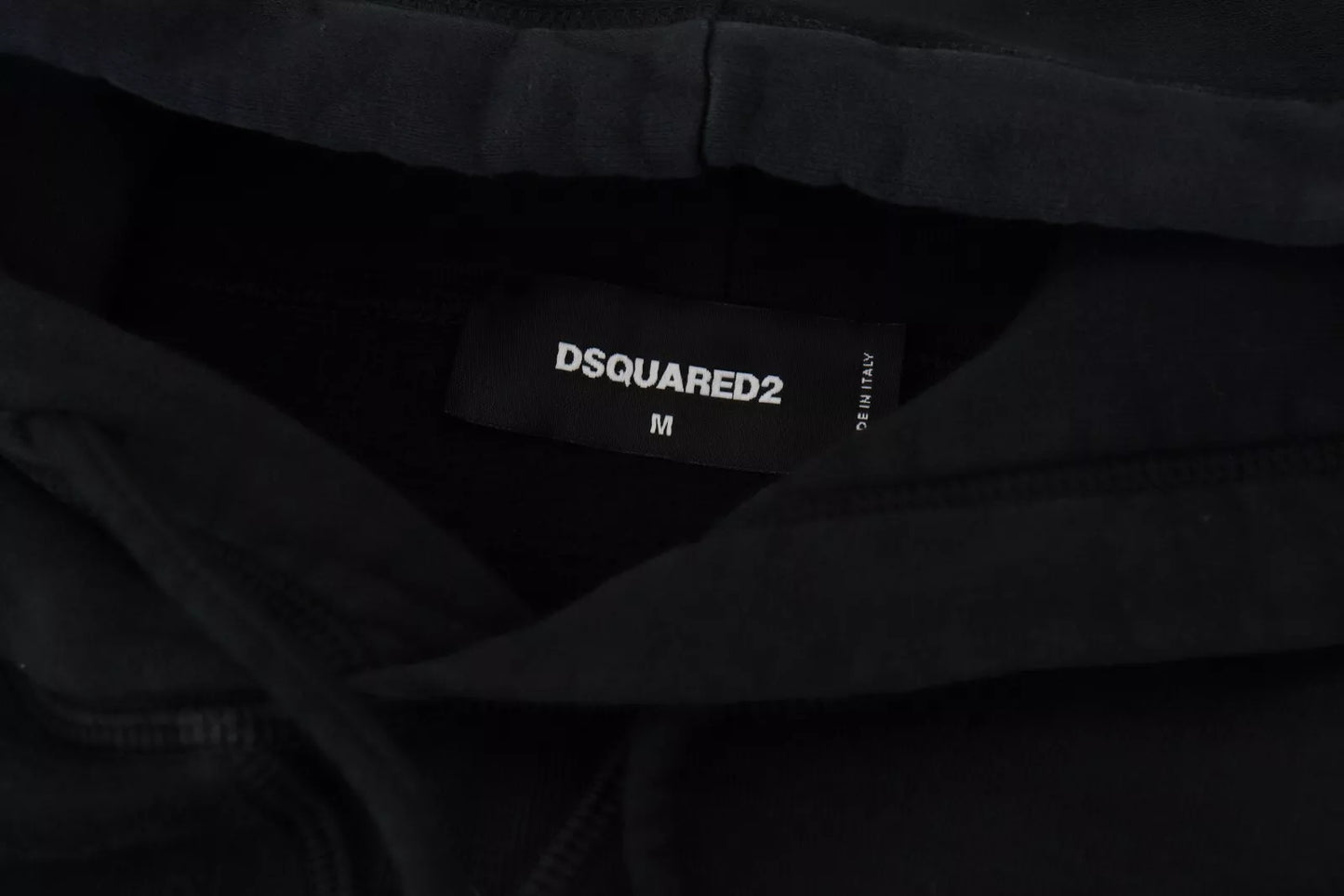 Dsquared² Schwarzer Kapuzenpullover aus Baumwolle mit Batikmuster