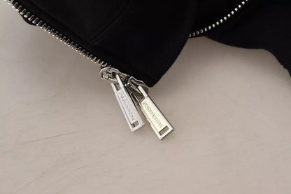 Dsquared² – Schwarzer Kapuzenpullover mit durchgehendem Reißverschluss und bedruckten Ärmeln