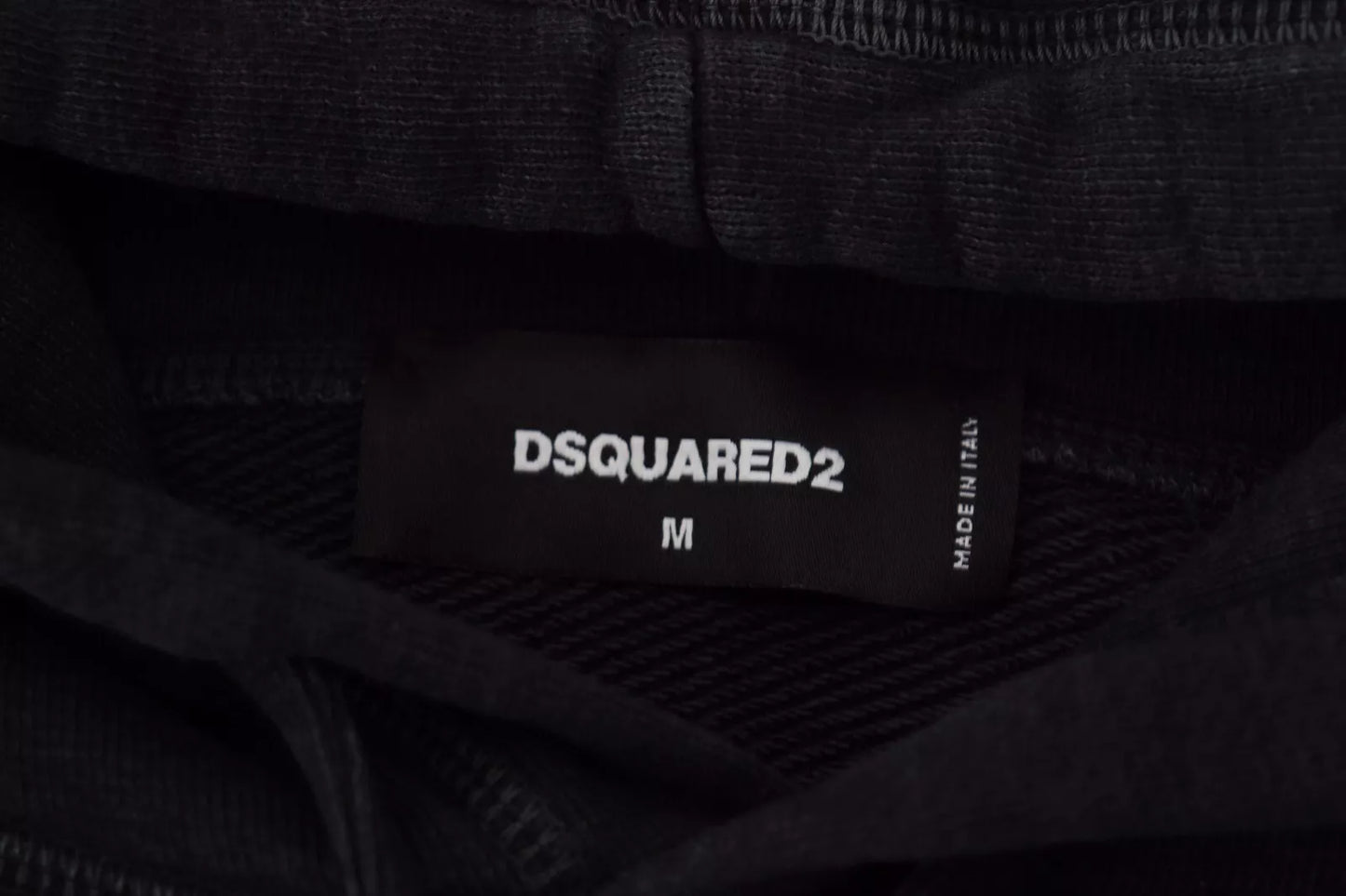 Dsquared² Schwarzer Baumwollpullover mit Kapuze und Aufdruck für Herren