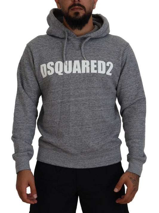 Dsquared² Grauer Baumwollpullover mit Logo-Print für Herren