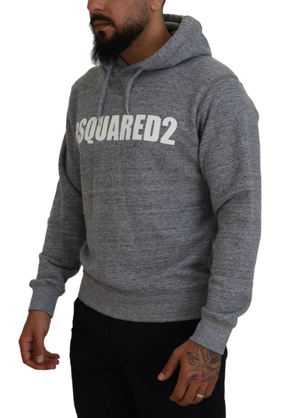Dsquared² Grauer Baumwollpullover mit Logo-Print für Herren