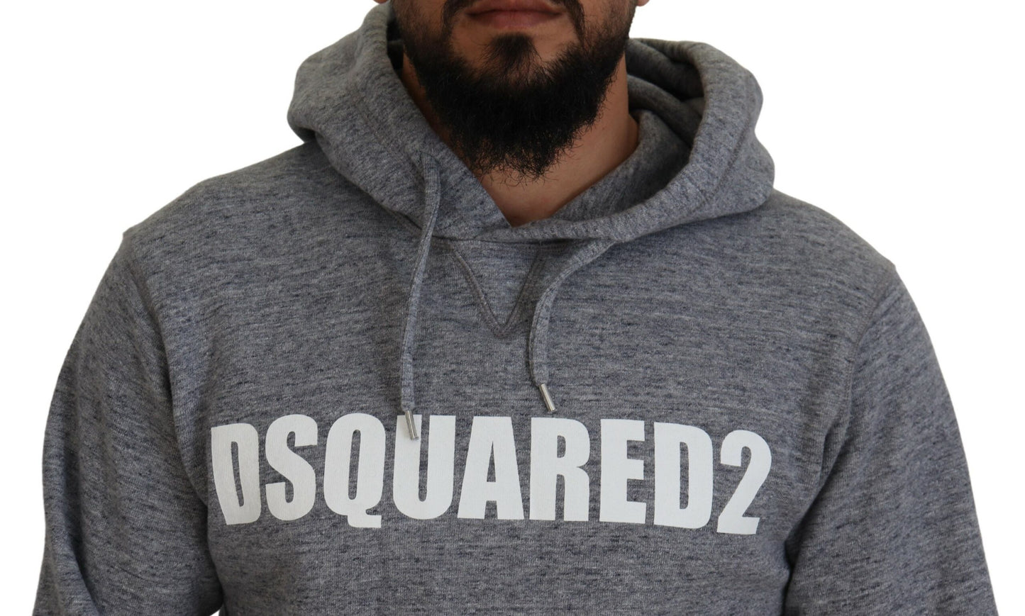 Dsquared² Grauer Baumwollpullover mit Logo-Print für Herren