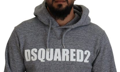 Dsquared² Grauer Baumwollpullover mit Logo-Print für Herren