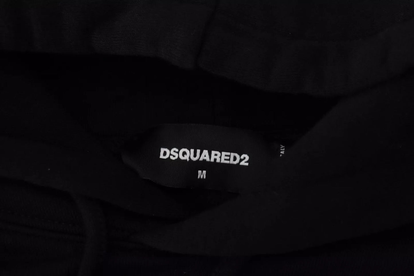 Dsquared² Schwarzer Baumwollpullover mit Kapuze und Aufdruck für Herren