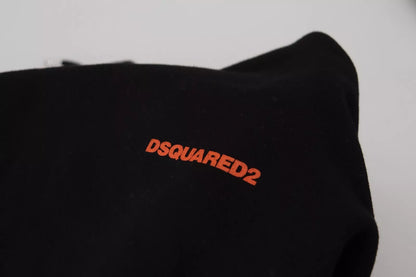 Dsquared² Schwarz-roter Kapuzenpullover aus Baumwolle mit Batikmuster