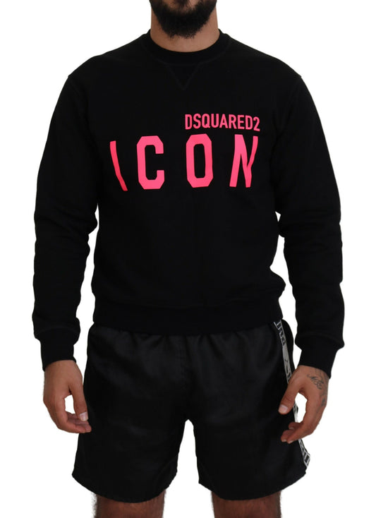 Dsquared² Schwarz bedruckter Pullover mit langen Ärmeln