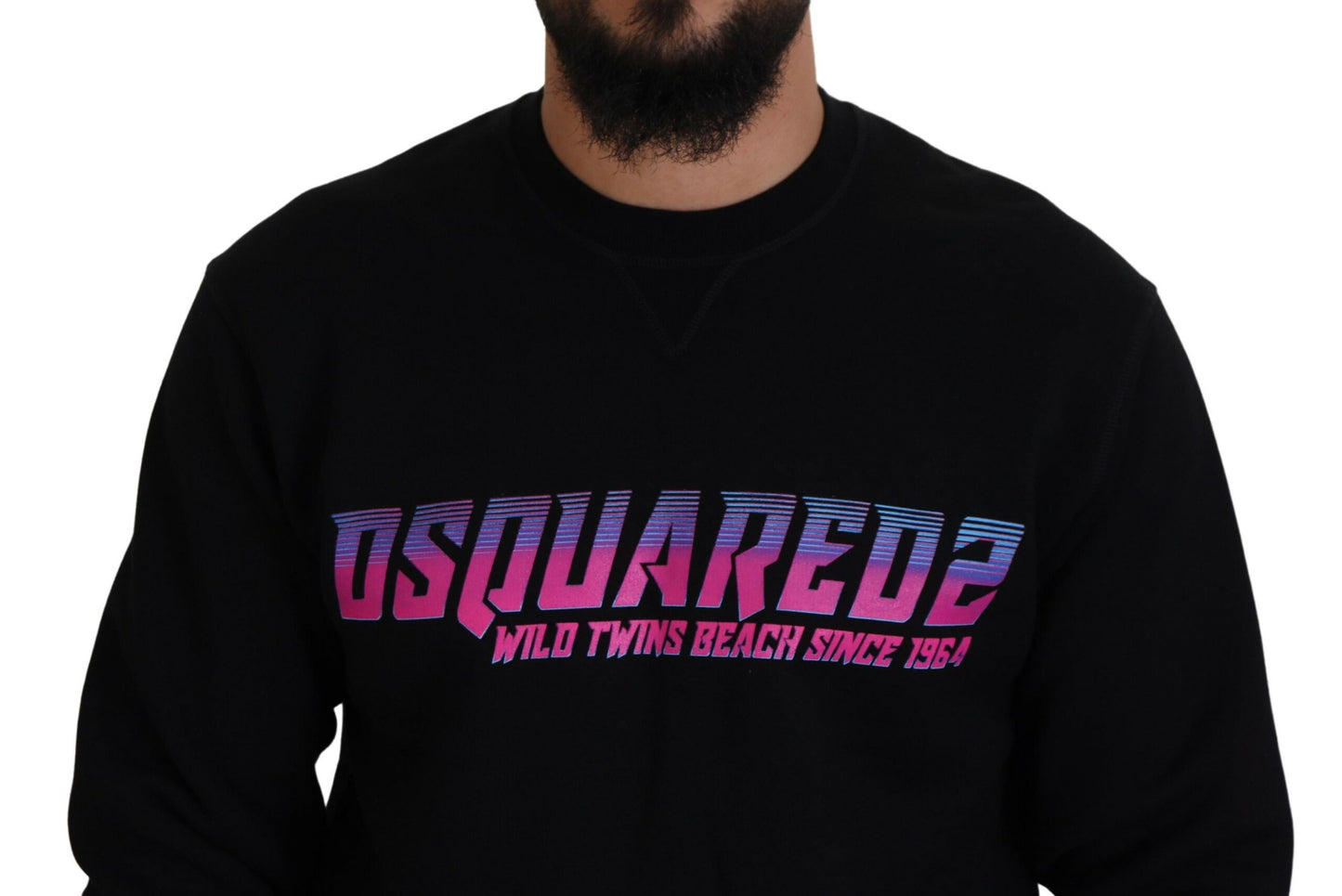 Dsquared² Schwarzer Pullover mit Logo-Print und langen Ärmeln für Herren