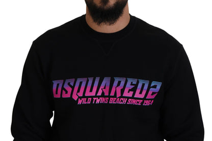 Dsquared² Schwarzer Pullover mit Logo-Print und langen Ärmeln für Herren