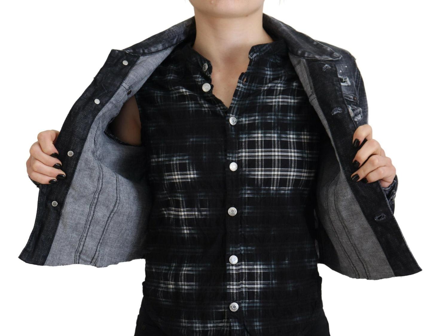 Dsquared² Graue Jeansjacke aus gewaschener Baumwolle im Used-Look