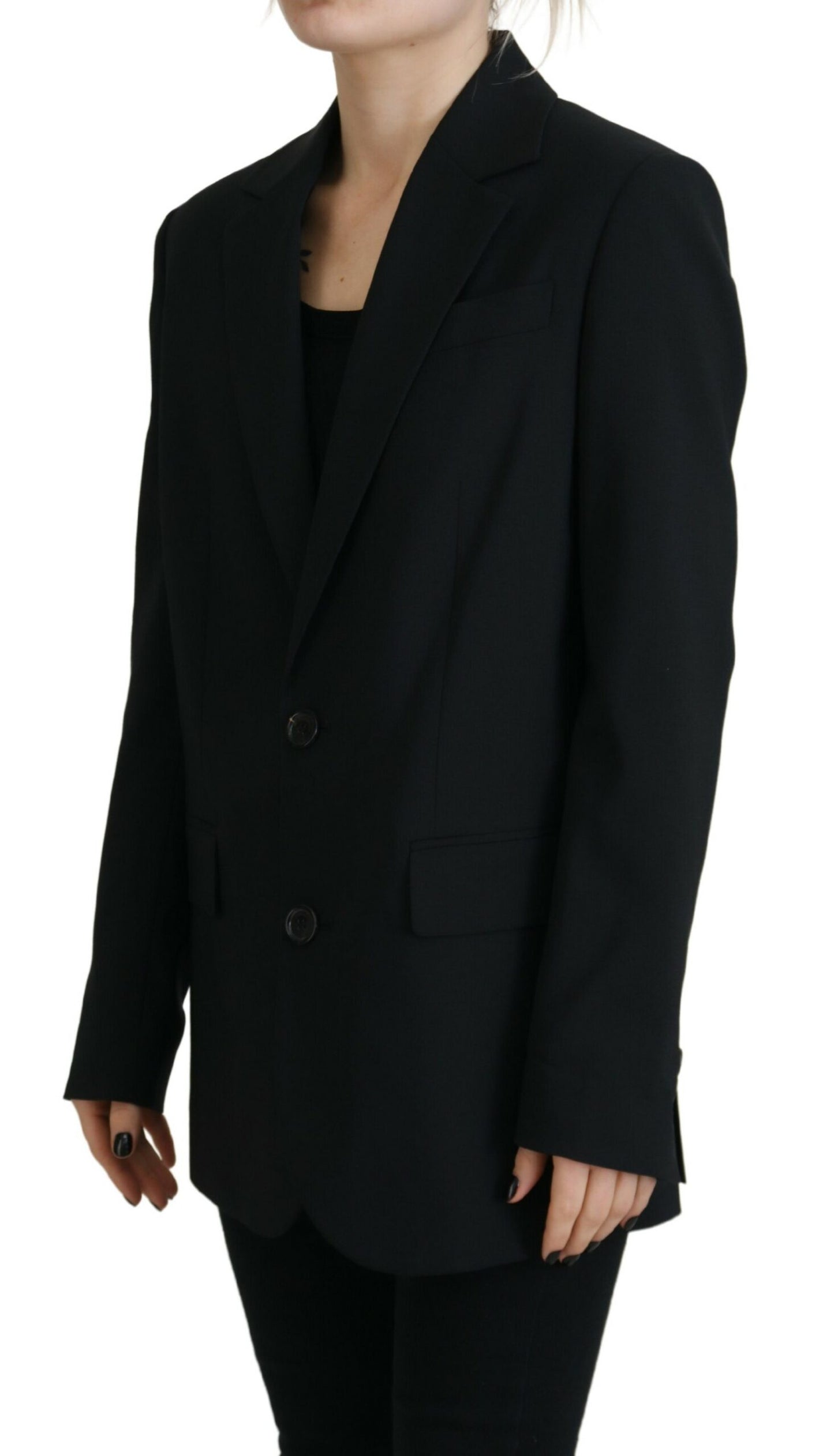 Dsquared² Einreihiger Blazer mit Blumenmuster in Schwarz
