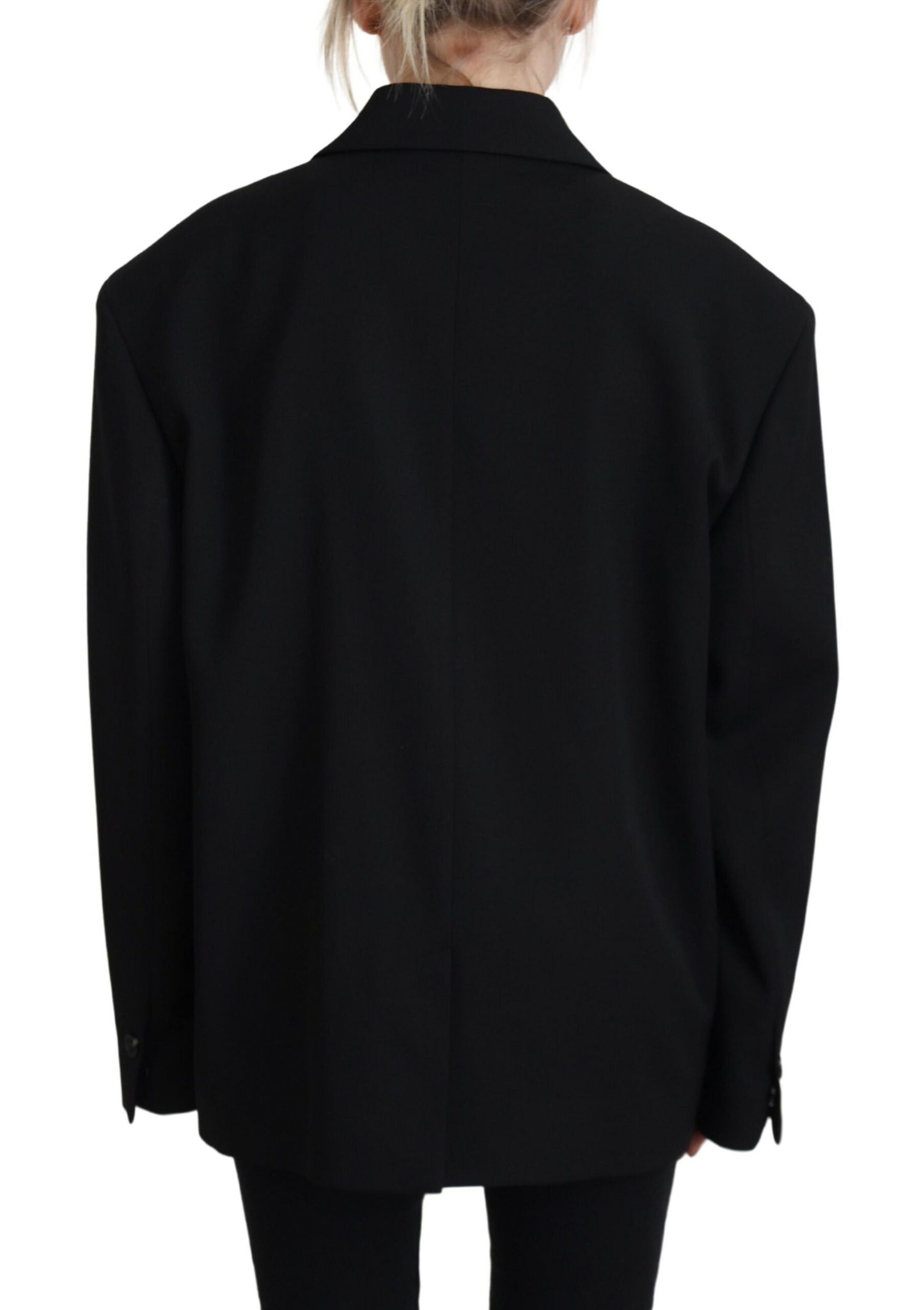 Dsquared² Schwarzer Zweireiher-Mantel-Blazer