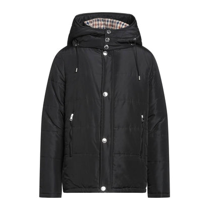 Aquascutum Schwarze Polyamid-Herrenjacke