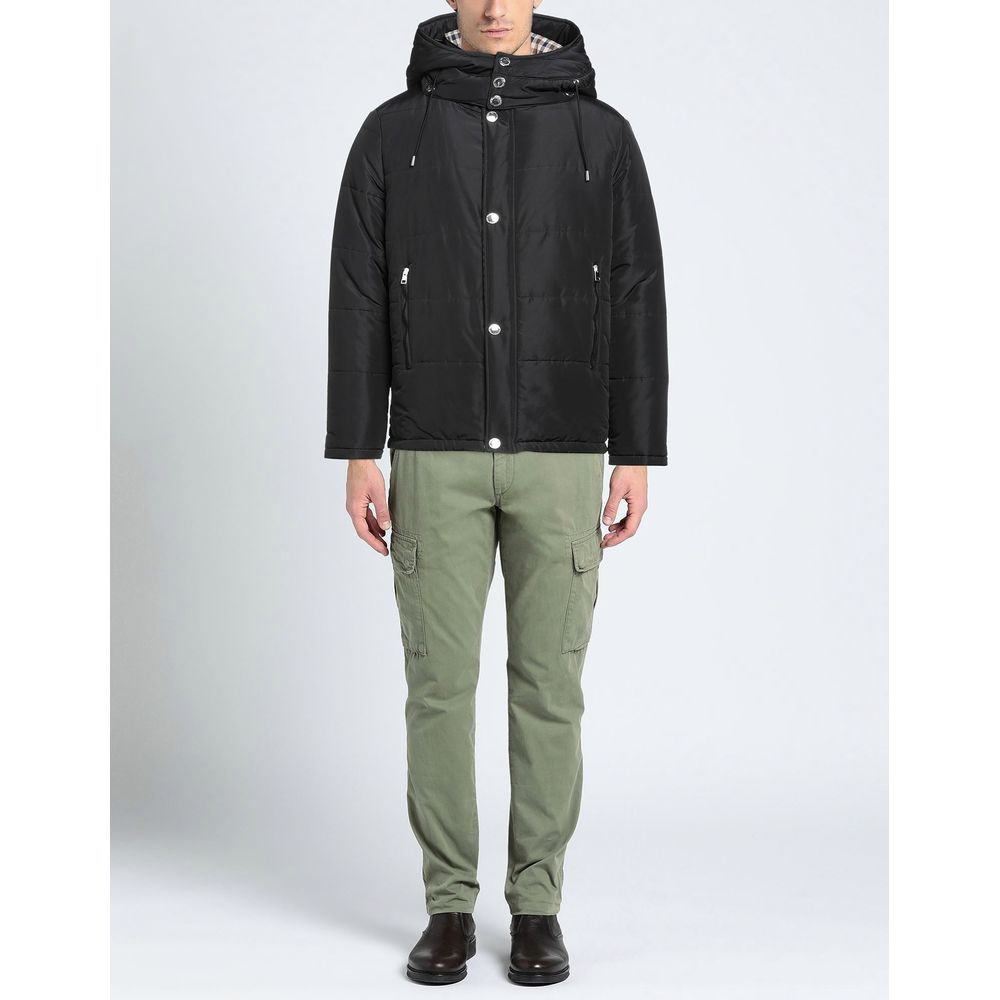 Aquascutum Schwarze Polyamid-Herrenjacke