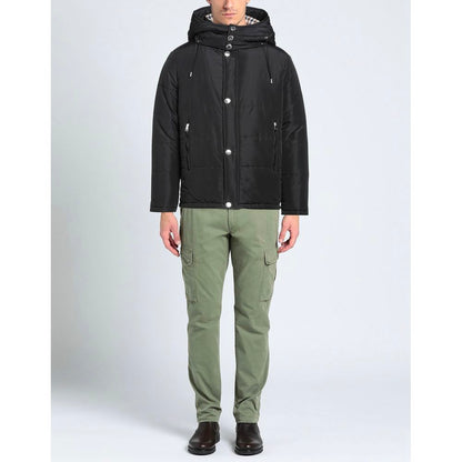Aquascutum Schwarze Polyamid-Herrenjacke