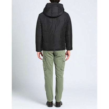 Aquascutum Schwarze Polyamid-Herrenjacke