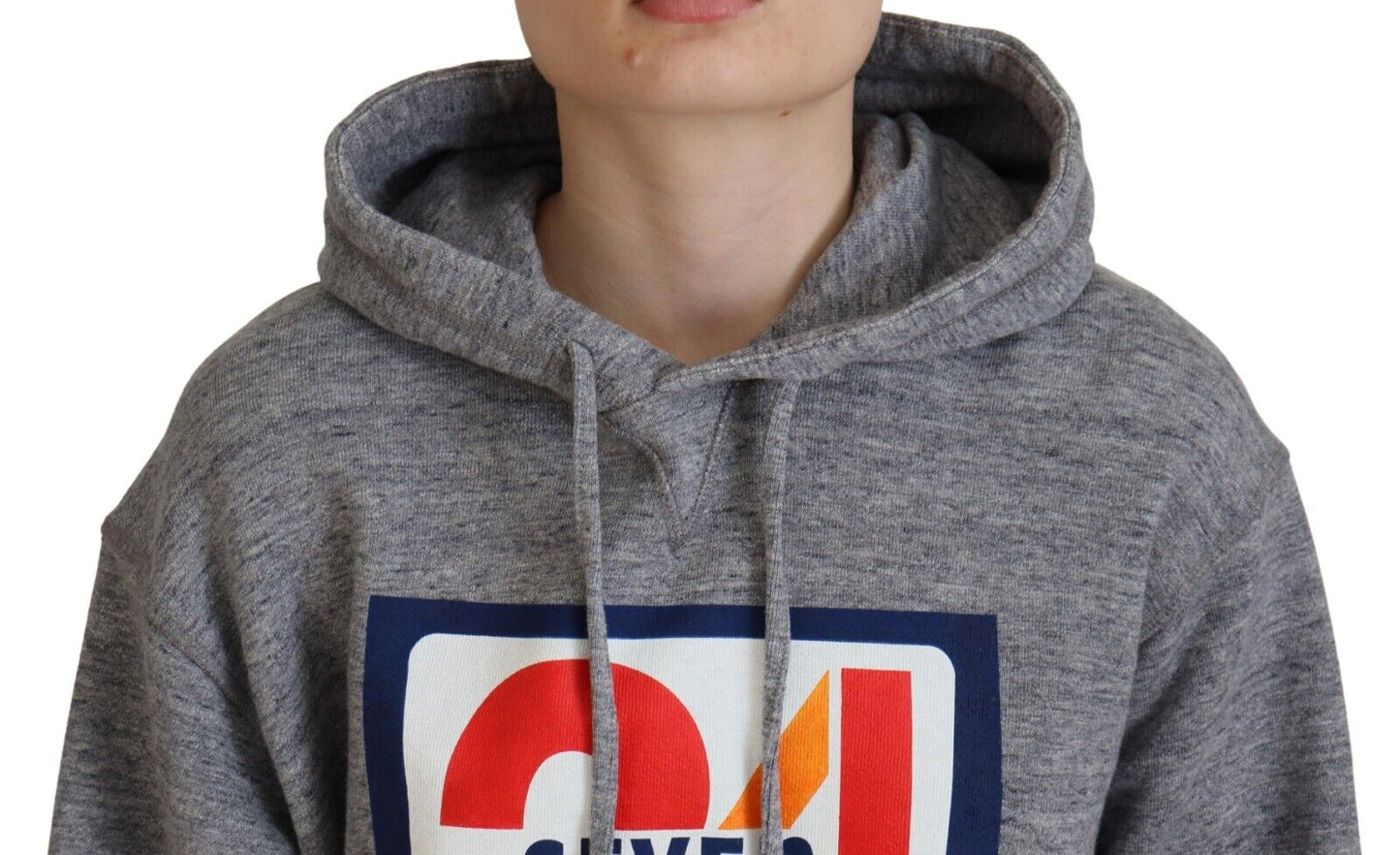 Dsquared² Grauer Kapuzenpullover aus Baumwolle mit Logo-Print