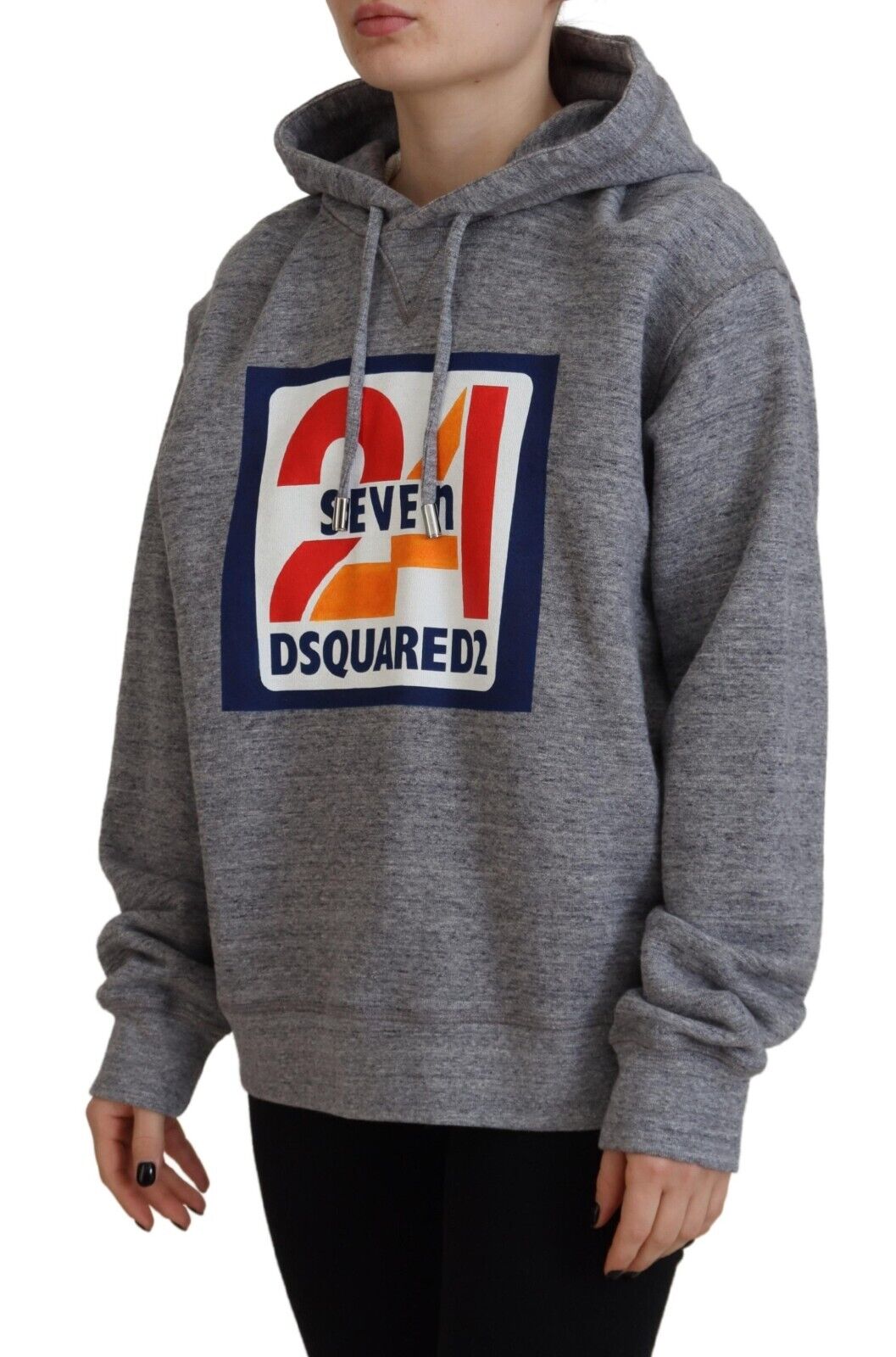 Dsquared² Grauer Kapuzenpullover aus Baumwolle mit Logo-Print