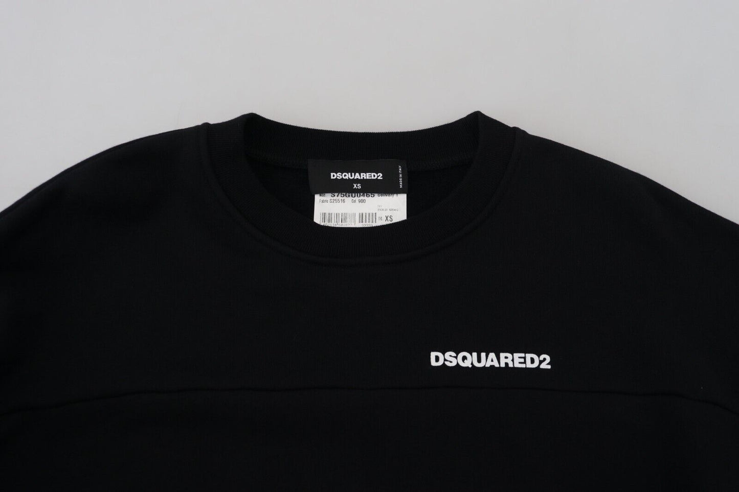 Dsquared² Schwarzer bedruckter Damen-Langarmpullover aus Baumwolle