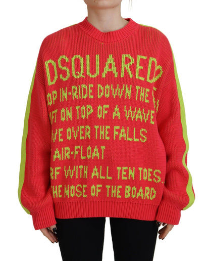 Dsquared² Mehrfarbiger Pullover aus gestrickter Baumwolle mit Rundhalsausschnitt