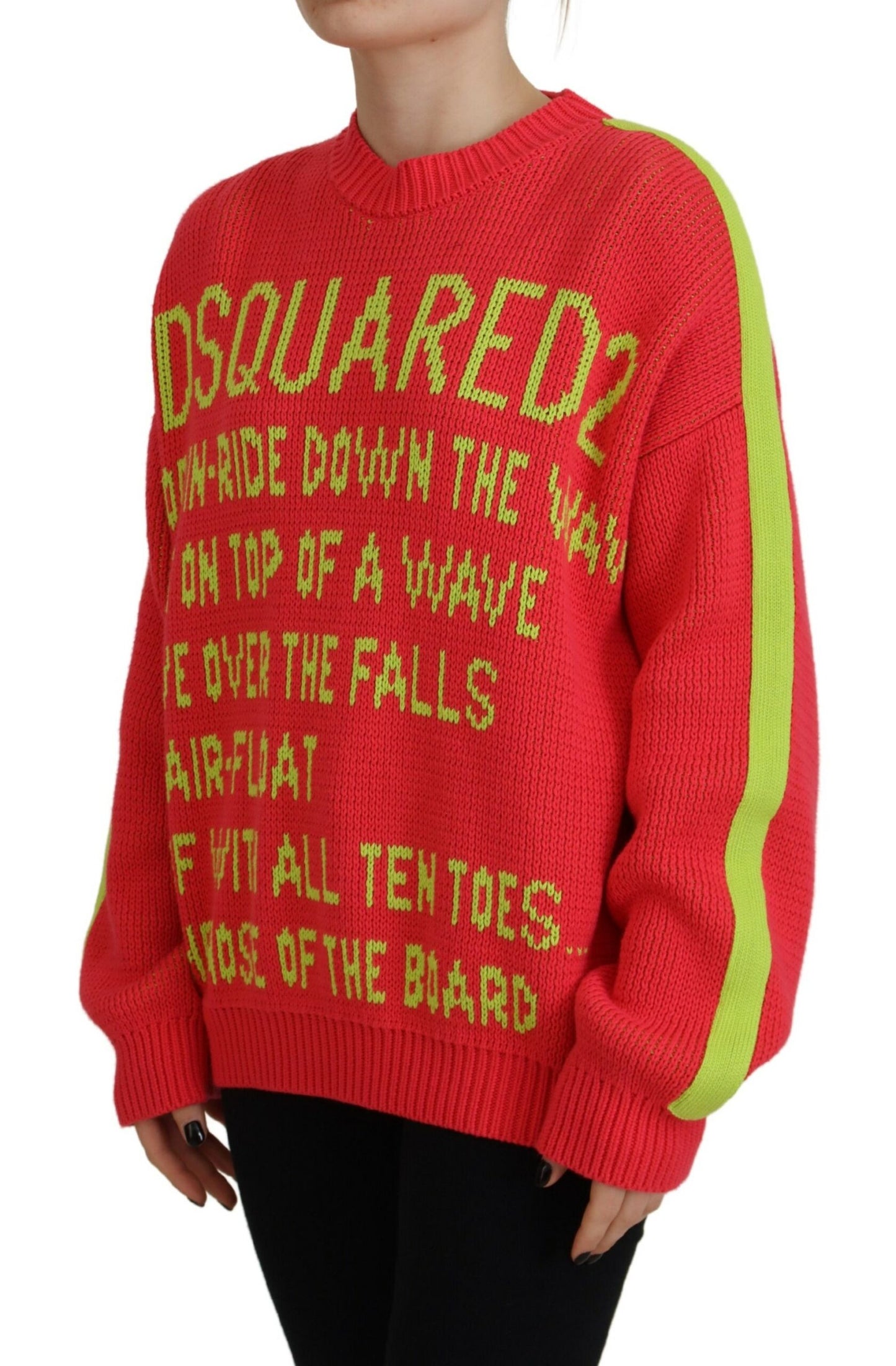 Dsquared² Mehrfarbiger Pullover aus gestrickter Baumwolle mit Rundhalsausschnitt