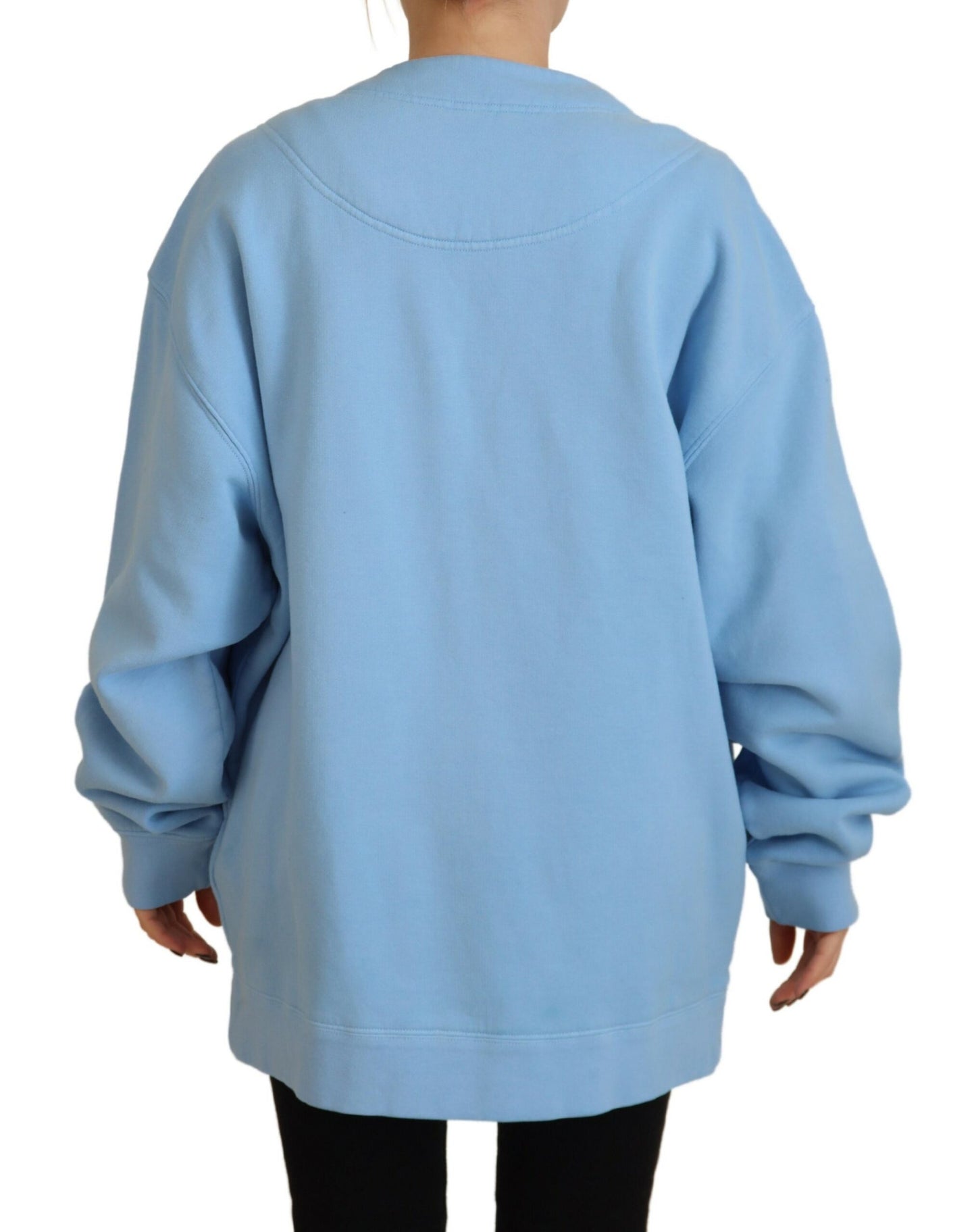 Dsquared² Blauer Strickjackenpullover aus Baumwolle mit Knöpfen