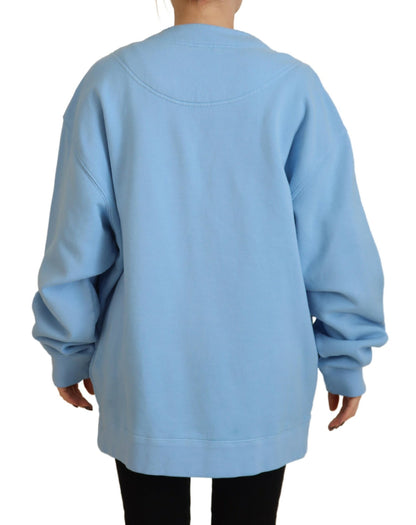 Dsquared² Blauer Strickjackenpullover aus Baumwolle mit Knöpfen