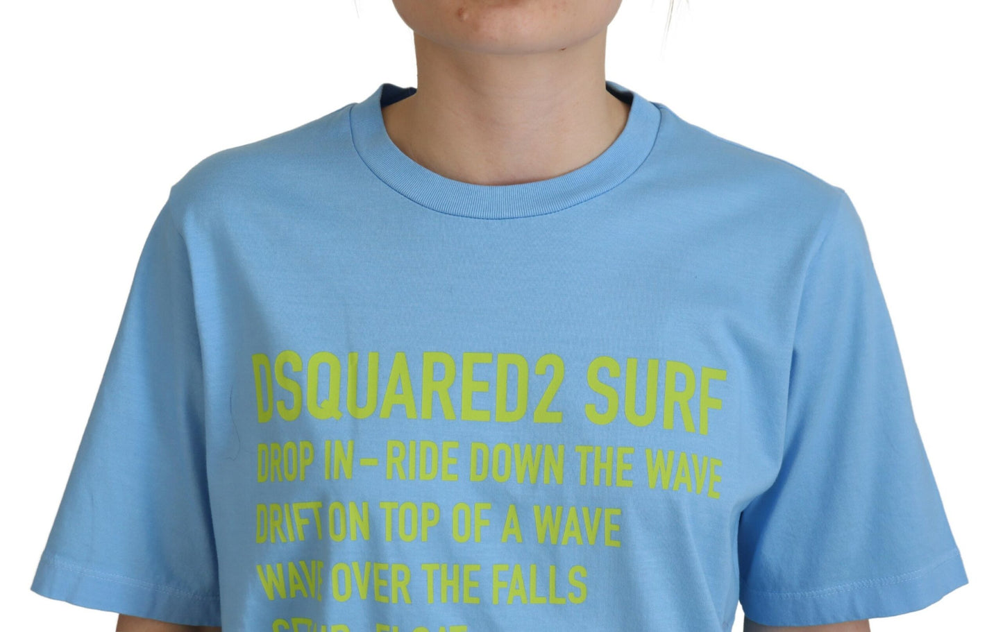 Dsquared² Blaues Baumwoll-T-Shirt mit Rundhalsausschnitt und kurzen Ärmeln