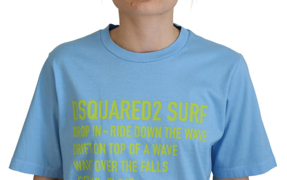 Dsquared² Blaues Baumwoll-T-Shirt mit Rundhalsausschnitt und kurzen Ärmeln