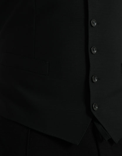 Dolce &amp; Gabbana Schwarze Wollweste, formelle Weste