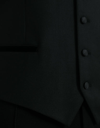 Dolce &amp; Gabbana Schwarze Seidenweste, formelle Weste