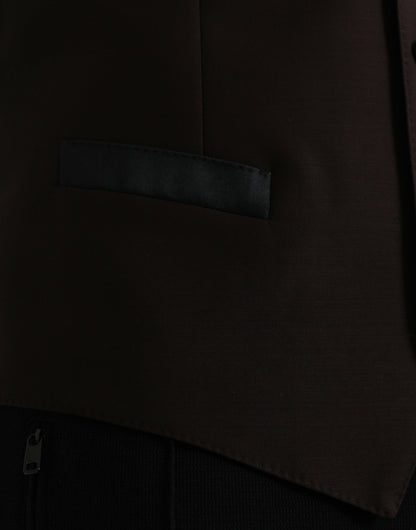 Dolce &amp; Gabbana Braune Wollweste, formelle Weste