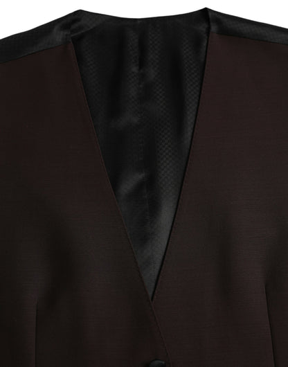 Dolce &amp; Gabbana Braune Wollweste, formelle Weste